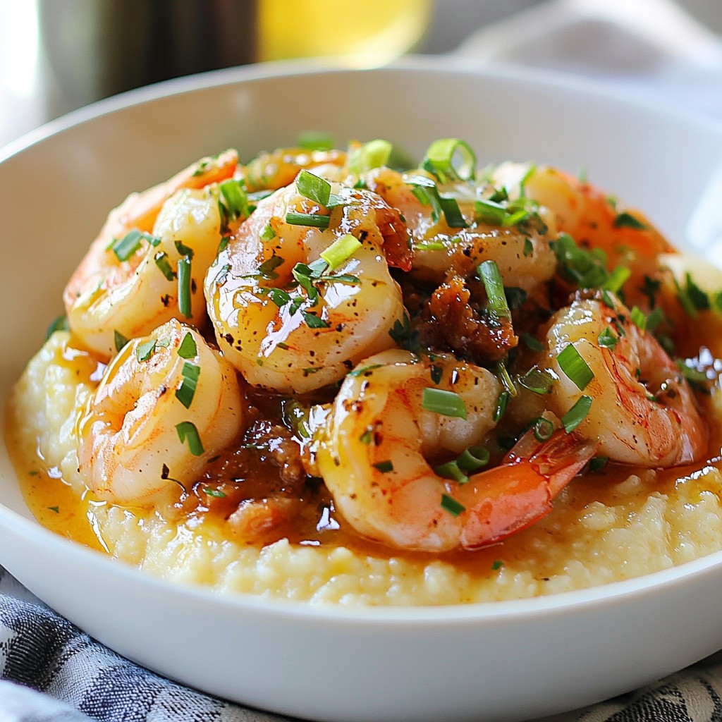 Garlic Butter Shrimp & Grits Flavorful Dinner Delight