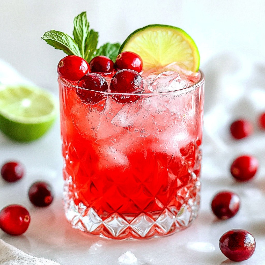 Sparkling Cranberry Spritzer Refreshing Festive Drink