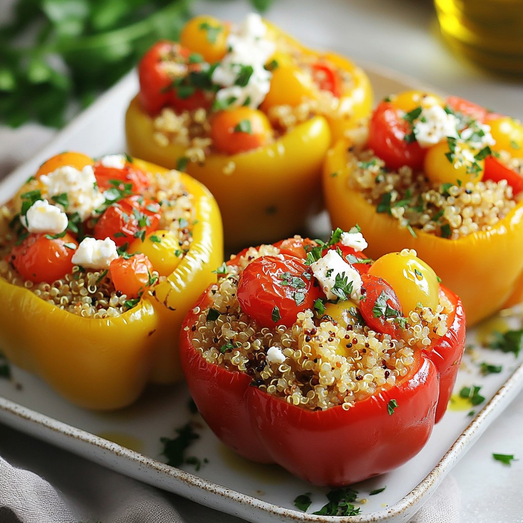 Mediterranean Quinoa Stuffed Peppers Flavor Boost
