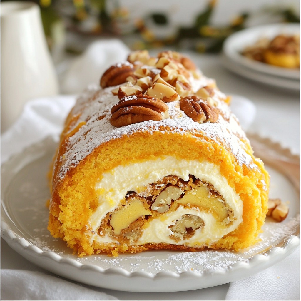 Pumpkin Cream Cheese Roll Delightful Holiday Dessert