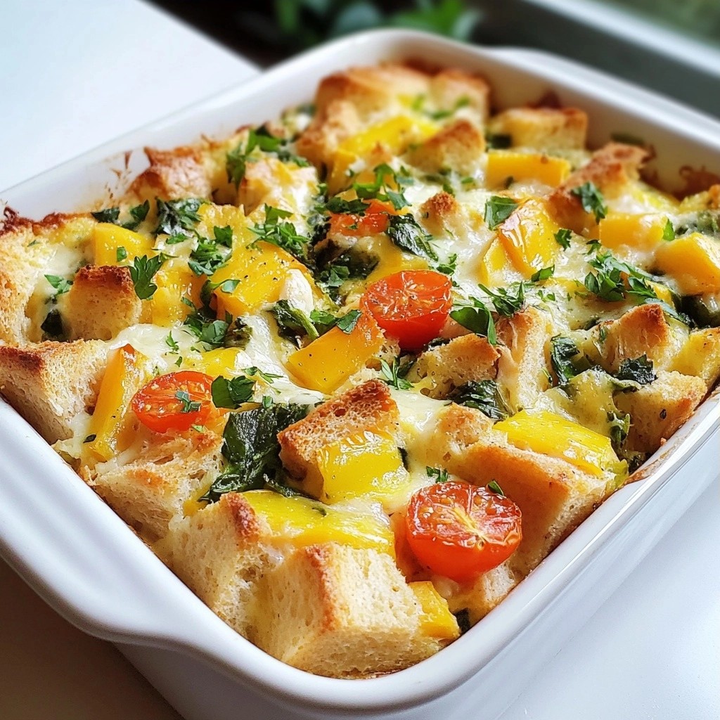 Make-ahead Veggie and Cheese Breakfast Strata Delight