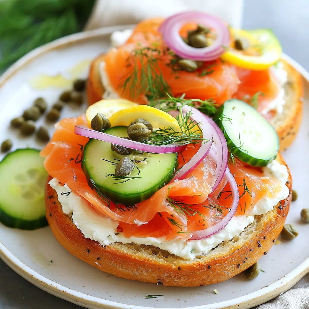 Brunch Smoked Salmon and Caper Bagels Delightful Bite