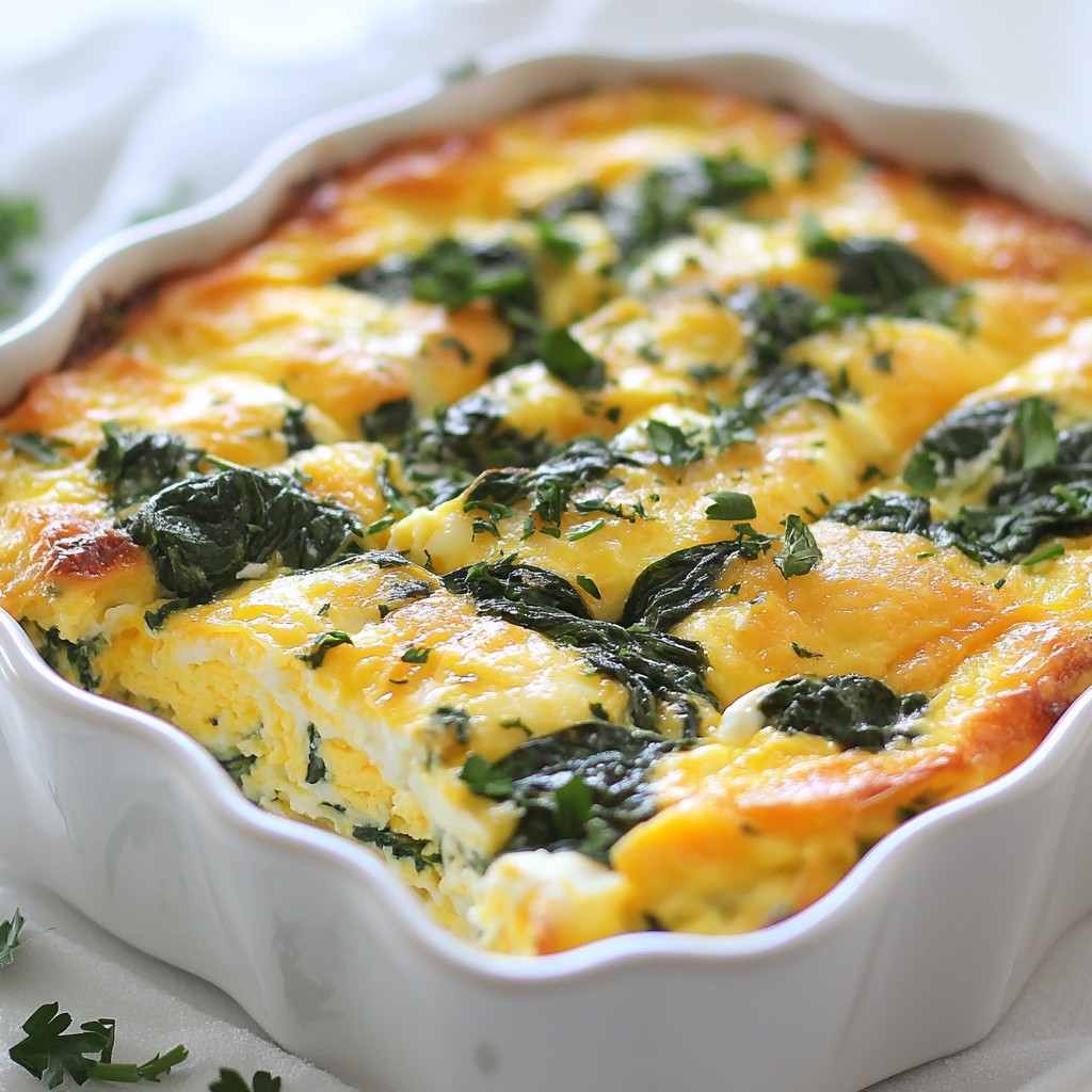 Make-ahead Savory Cheese and Spinach Breakfast Dish