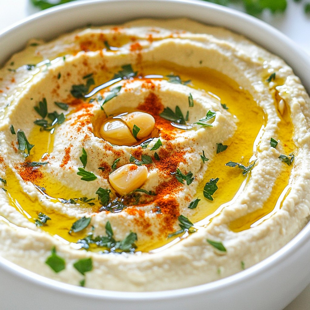 Roasted Garlic Hummus Creamy and Flavorful Dip