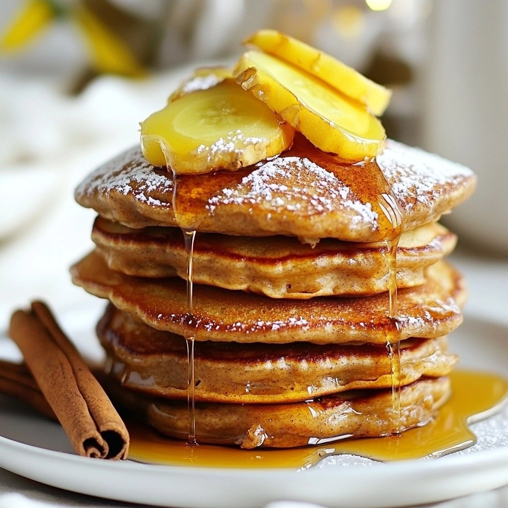 Gingerbread Pancakes with Maple Syrup Drizzle Delight