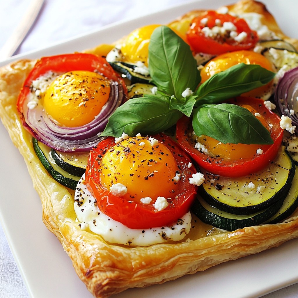 Brunch Roasted Vegetable and Egg Tart Simple Recipe