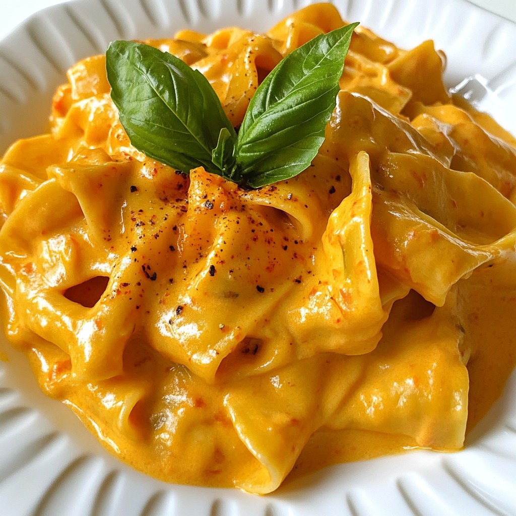 Creamy Roasted Red Pepper Pasta Delight in Minutes
