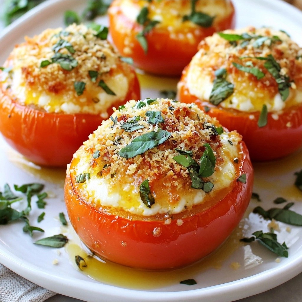 Brunch Cheesy Herb Stuffed Tomatoes Delightful Bite