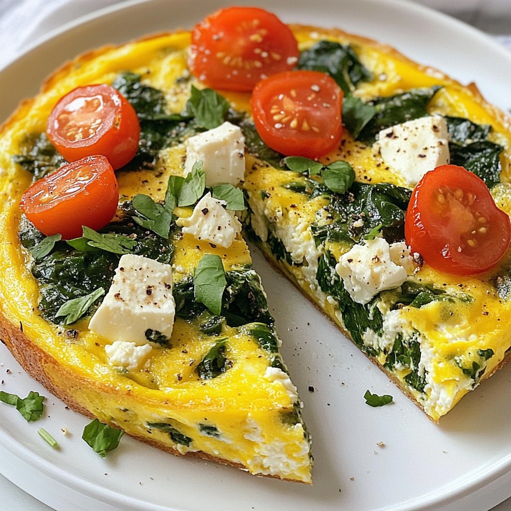 High-Protein Breakfast Spinach and Feta Frittata Recipe