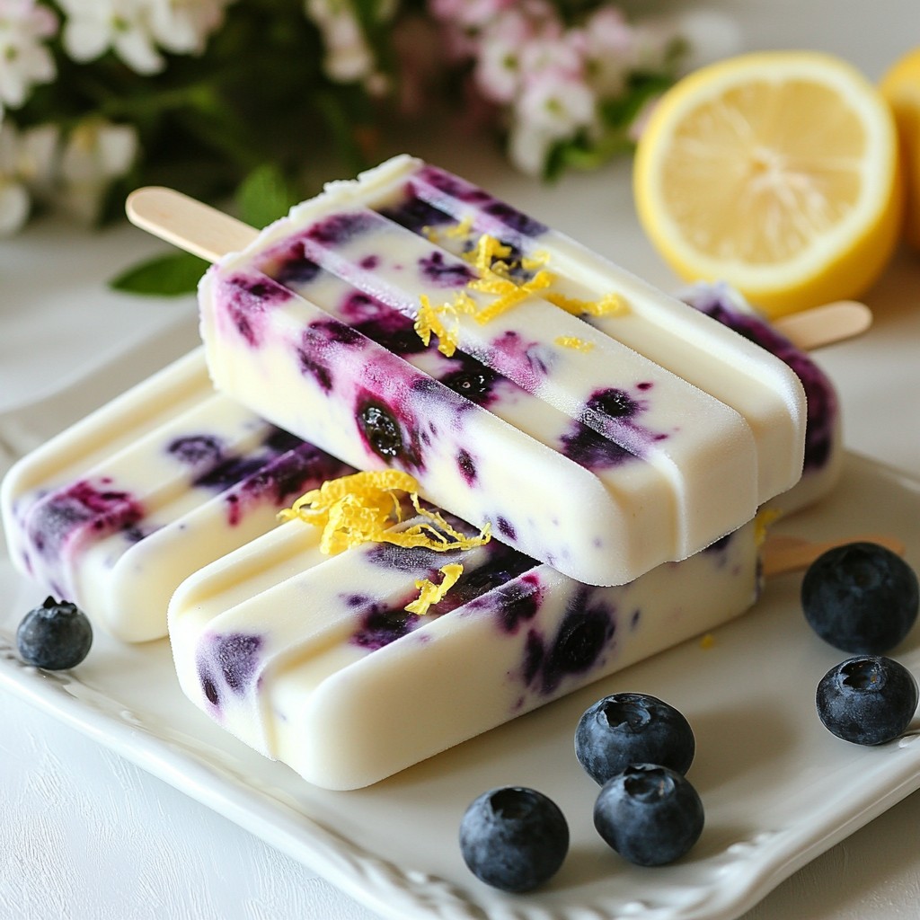 Blueberry Lemon Greek Yogurt Popsicles Refreshing Treat