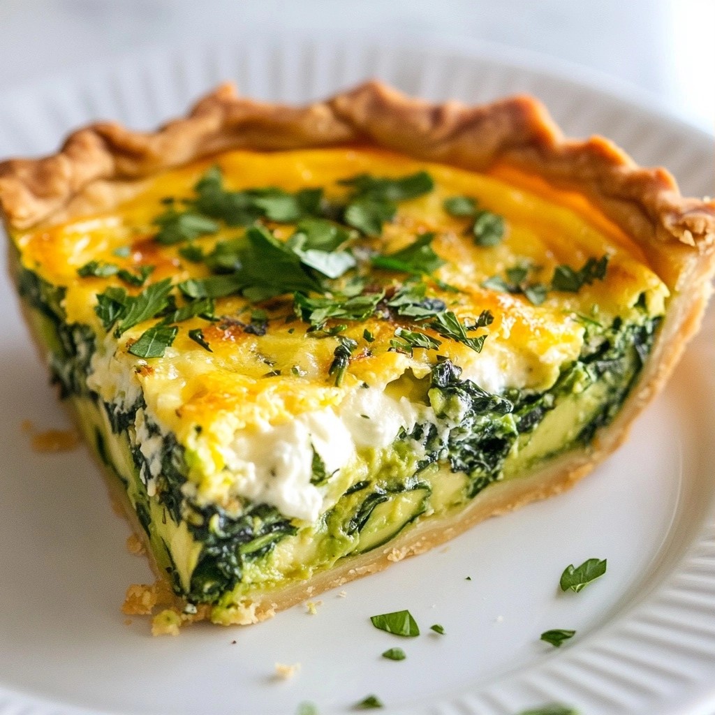 Brunch Creamy Avocado and Spinach Quiche Delight