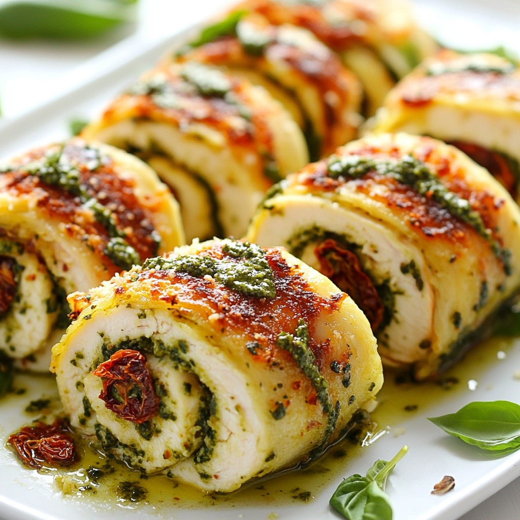 Pesto Parmesan Chicken Roll Ups Easy and Tasty Recipe