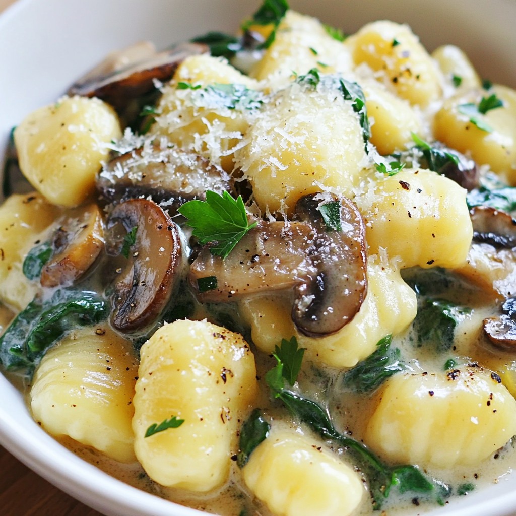 Creamy Mushroom Spinach Gnocchi Flavorful Dinner Delight