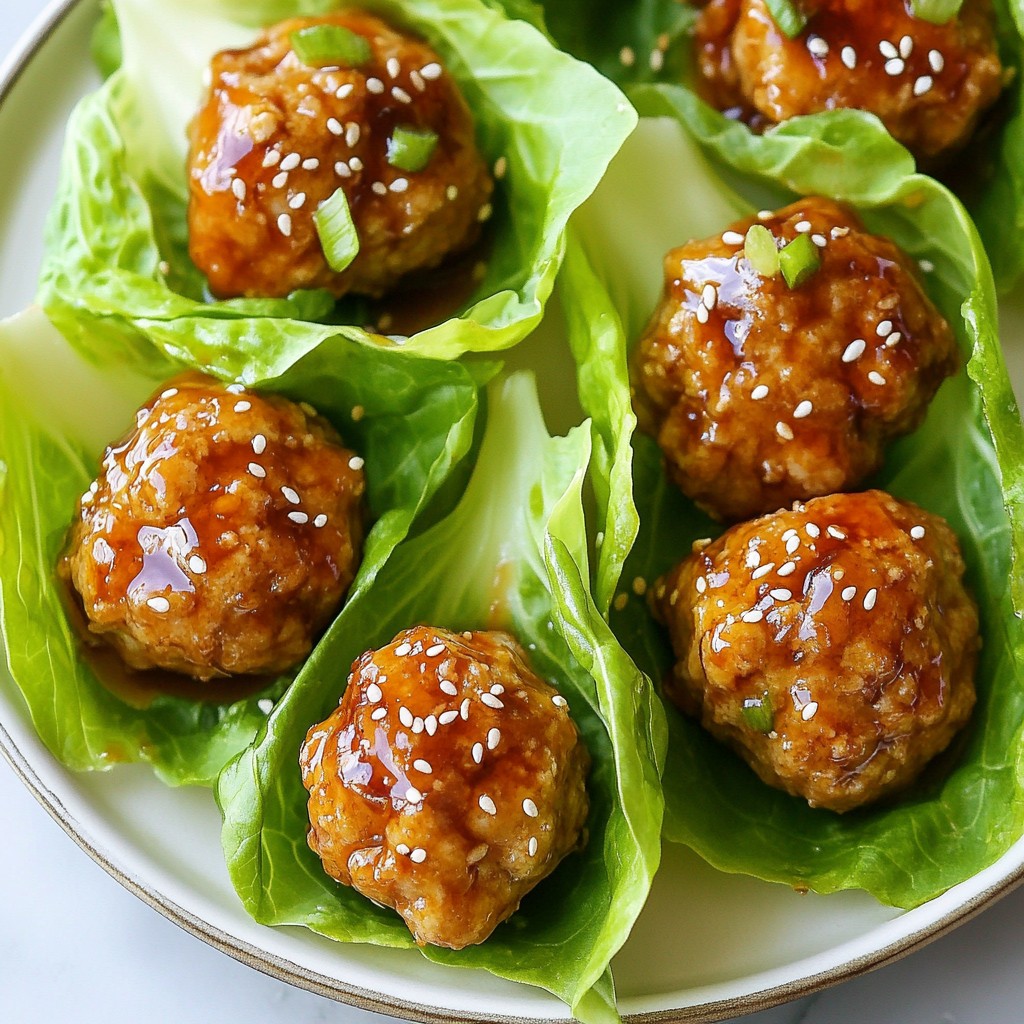 Teriyaki Meatball Lettuce Wraps Savory and Easy Dish