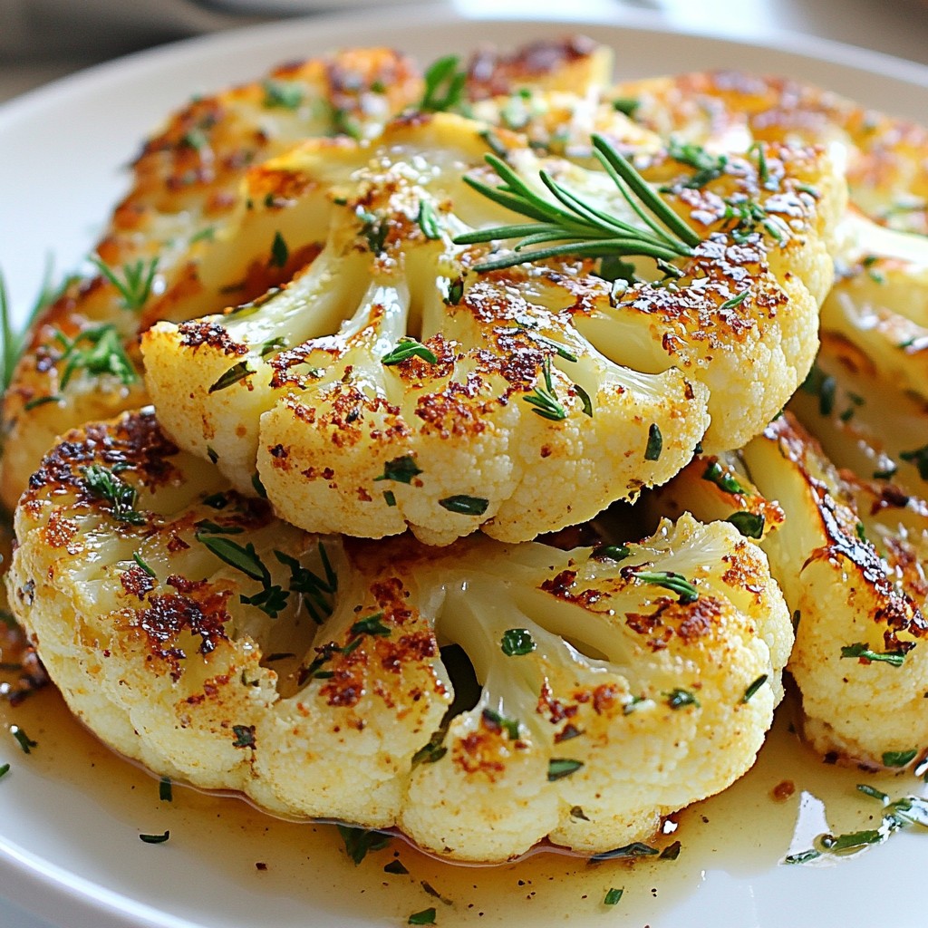 Garlic Herb Roasted Cauliflower Steaks Savory Delight